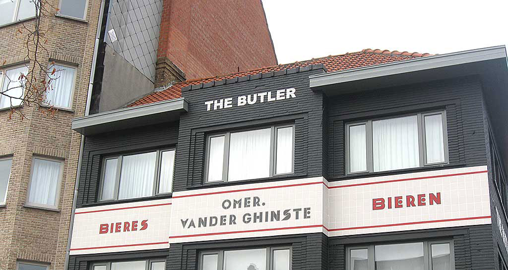 Geschilderde lettering. Klant: The Butler, Brouwerij Omer Vander Ghinste.