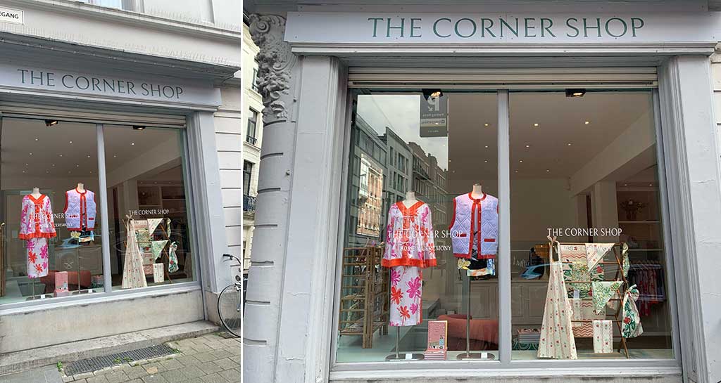 letterschilderen. Klant: The Corner Shop, Antwerpen.